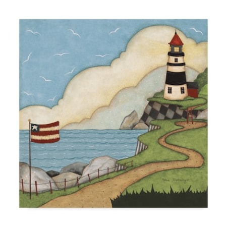 Robin Betterley 'Black And White Lighthouse ' Canvas Art,18x18